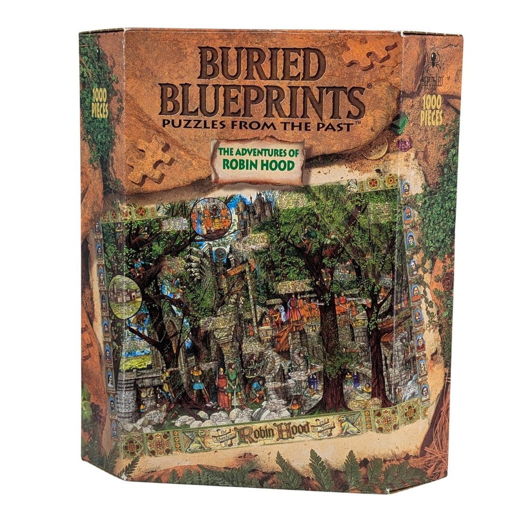 BePuzzled Robin Hood Buried Blueprints 1000 Piece Jigsaw Puzzle Vintage 1996